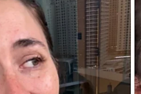 Ofelia en un video que ha compartido explicando su situación en Dubái