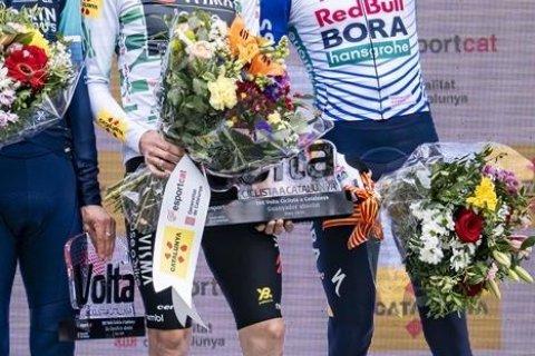 Podio final de la Volta a Catalunya 2026.