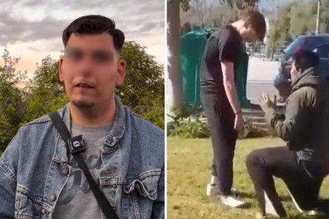 Imágenes publicadas en redes sociales del chico agredido y de un momento de la agresión