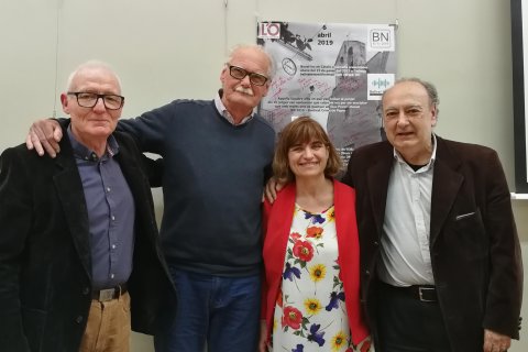 Jordi Frangioni (centro) con organizadores de Bellvei Negre.