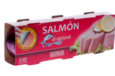 Imagen del salmón en lata de Mercadona. Cedida