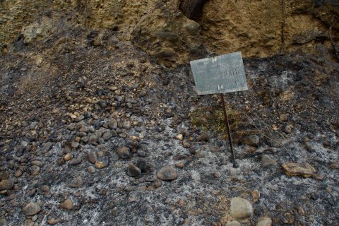 Imagen del estado en que ha quedado la Vía Verda de Aldover tras el paso del fuego
