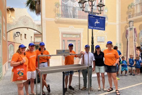 Uno de los puntos de hidratación en El Vendrell.