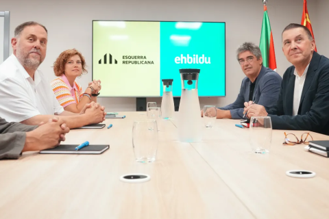 Oriol Junqueras y Arnaldo Otegi en una reunión