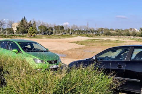 Un aparcamiento de Salou.