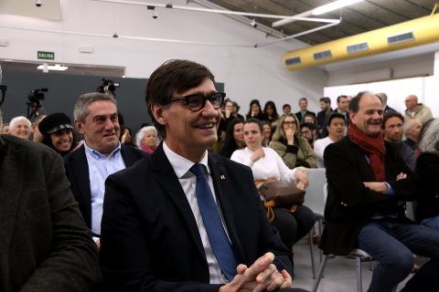 El presidente de la Generalitat Salvador Illa en un acto en el Masnou este domingo 22 de marzo.
