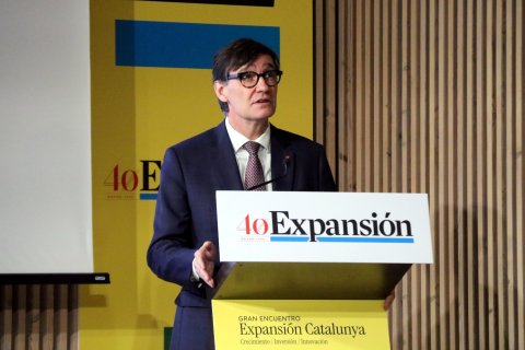 El presidente de la Generalitat, Salvador Illa, durante una jornada organizada por el diario Expansión