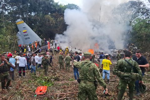 El lugar donde se accidentó el avión.
