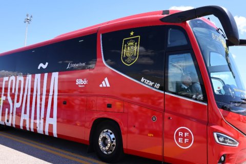Imagen del autobús de la selección española.