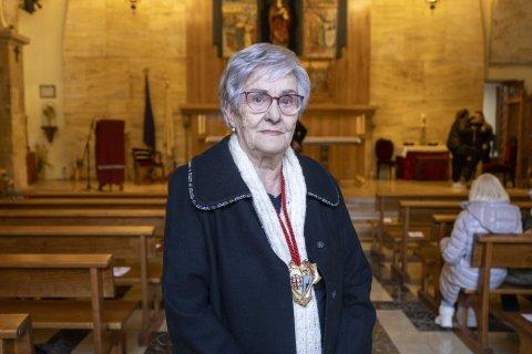 Pilar Ortiz en la iglesia de Sant Llorenç esta semana.