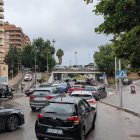 Atasco a la entrada de la ciudad de Tarragona debido a la lluvia