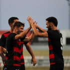 Carbia celebra su gol junto a Josep Ramon Sardà, quien le dio la asistencia.
