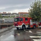 Los equipos de bomberos en la estación de tren.