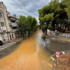 La Avinguda de la Font de Cunit después de las lluvias de este martes