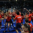 Celebración de las selecciones españolas mascuñina y femenina.