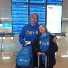 Àngela Mora i la seva mare, Olga Parés, de camí als Special Olympics.