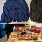 La comida recuperada de diferentes hurtos donde se usaron estas dos faldas.