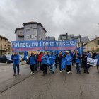 La plataforma participant a la manifestació a Jaca