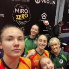 Las jugadoras de las Ganxets tras ganar al