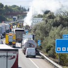 Imagen de las colas registradas en la AP-7 en L'Aldea