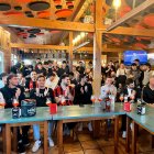 La plantilla del Reus en el Bar de l'Estadi.