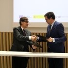 El president del Govern, Salvador Illa, y el ministro de Transformación Digital, Óscar López