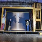 El teatrí ja esta instal·lat a l'escenari del teatre del Casal de l'Espluga de Francolí.