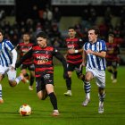 Imagen del partido de esta noche en el Estadi municipal.