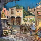 Un detalle del pesebre de papel.