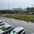 El polígono Entrevies de Tarragona, inundado.