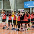 La plantilla del SPiSP después de acabar un partido la pasada temporada