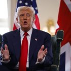 El presidente de los Estados Unidos, Donald Trump, durante una reunión con el primer ministro del Reino Unido, Keir Starmer.