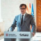 El president de la Generalitat, Salvador Illa, durant una compareixença.