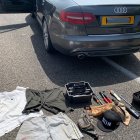 Imagen del material decomisado por los Mossos a los ladrones detenidos en Montblanc