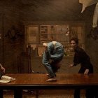 Patrick Wilson y Vera Farmiga, sobresaltados por uno de los hechos demoníacos en un momento del filme.