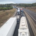 Imagen de las colas en la A-7 en Tarragona