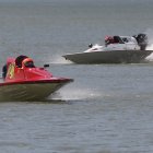 Una de las lanchas fuera borda durante la competición.