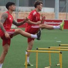 Álvaro García, en el entrenamiento de esta mañana en la Ciutat Esportiva.
