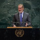 El rey Felipe VI durante su intervención en la Asamblea Nacional de la ONU