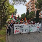 Los manifestantes en la avenida de Roma.