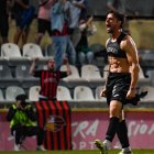 Xavi Molina celebra el gol de la victoria del Reus.