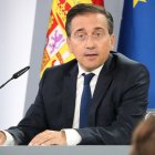 El ministro de Exteriores, José Manuel Albares, este martes en rueda de prensa