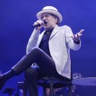 El cantante Joaquín Sabina durante su segundo concierto en Barcelona, dentro de su gira 'Hola y adiós'.