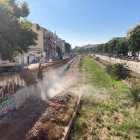 Las máquinas derribado los muros de hormigón.