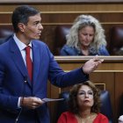 El presidente del Gobierno, Pedro Sánchez interviene en la sesión de control al gobierno celebrada este miércoles en el Congreso.