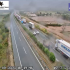 La AP-7, cortada por las lluvias.