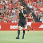 Eder Mallo, durante el partido clave para el ascenso ante el Málaga.