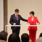 El presidente de la Generalitat, Salvador Illa, y la ministra de Vivienda, Isabel Rodríguez, en el acto de firma