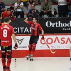 Martí Casas celebra un gol en La Bombonera.