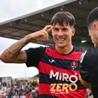 El Reus celebra el golazo de bandera que marcó Dani Homet.